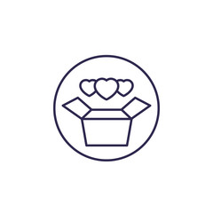 donation box vector line icon
