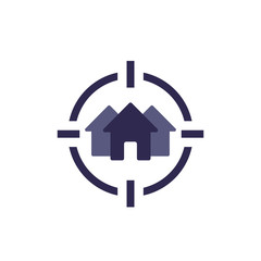 house search icon, real estate vector