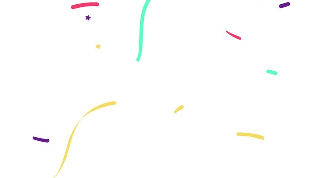 Vertical Colorful 2D Confetti Overlay Background loopable between 68 and 144 frame. Alpha channel included.