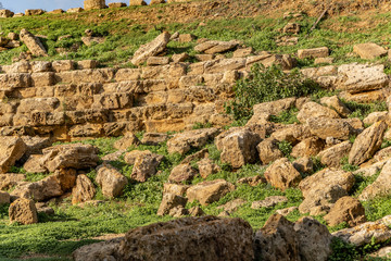 Temple of Dioscuri (Castor and Pollux). Famous ancient ruins in Valley of Temples, Agrigento, Sicily, Italy.