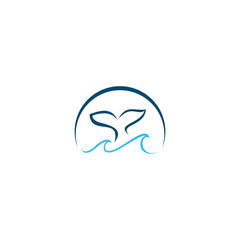 Simple whale logo template.Vector illustration.