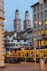 Foto op Canvas view for Grossmunster cathedral in zurich © S J Lievano