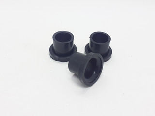 Black Industrial Machinery Flexible Rubber Seal for Liquid Treatment Pipe Device in White Isolated Background
