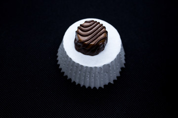 Various of sweet confectionery with chocolate candies and pralines. Handmade chocolates. Realistic...