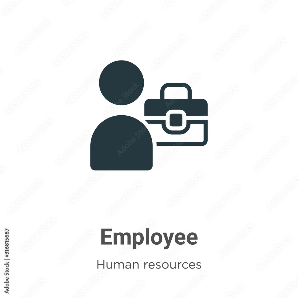 Poster employee glyph icon vector on white background. flat vector employee icon symbol sign from modern hu