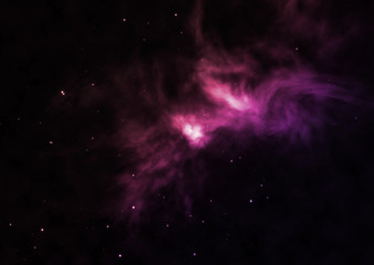 Being shone nebula and star field. 3D rendering
