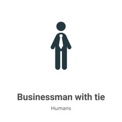 Businessman with tie glyph icon vector on white background. Flat vector businessman with tie icon symbol sign from modern humans collection for mobile concept and web apps design.