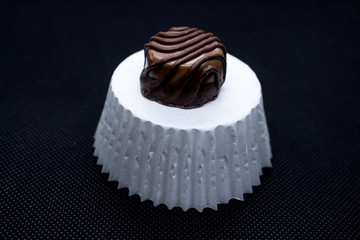 Various of sweet confectionery with chocolate candies and pralines. Handmade chocolates. Realistic...