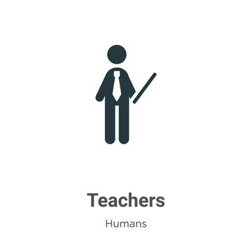 Teachers glyph icon vector on white background. Flat vector teachers icon symbol sign from modern humans collection for mobile concept and web apps design.