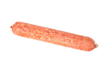 Close-up Sausage, dried Sausage isolated on white Background