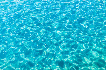 Fototapeta na wymiar View of turquoise sea closeup, water background, horizontal picture
