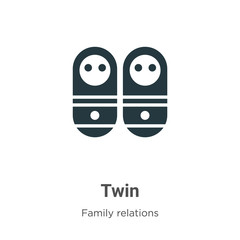 Twin glyph icon vector on white background. Flat vector twin icon symbol sign from modern family relations collection for mobile concept and web apps design.