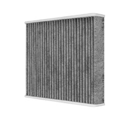 Charcoal air filter isolated on white background - obrazy, fototapety, plakaty