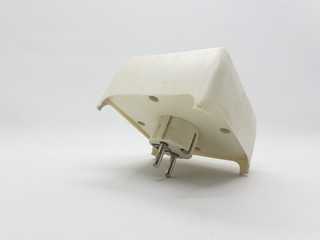 Electric Plug Sockets Converter for Electronic Devices in White Isolated Background