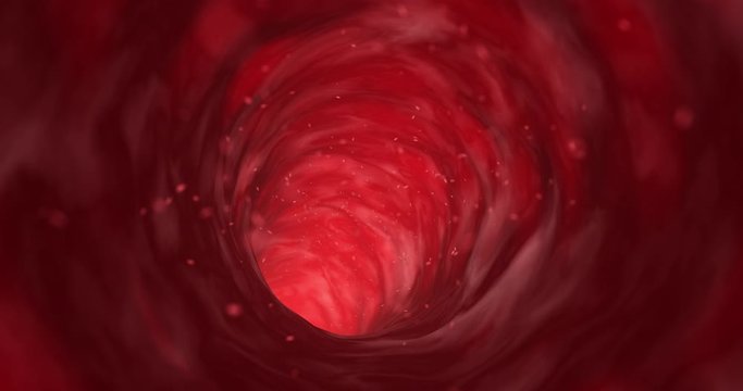 Travelling through a blood vessel. Clip loops seamlessly.