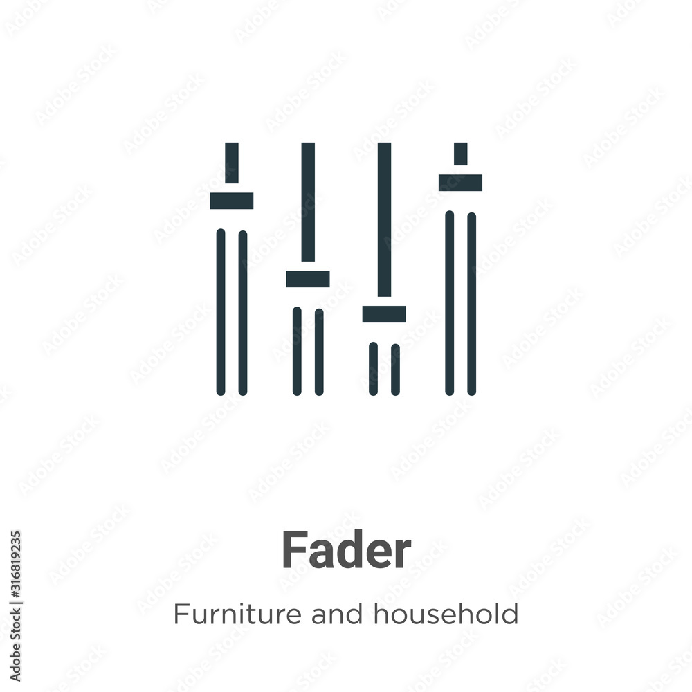 Poster fader glyph icon vector on white background. flat vector fader icon symbol sign from modern furnitur