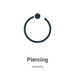 Piercing glyph icon vector on white background. Flat vector piercing icon symbol sign from modern jewelry collection for mobile concept and web apps design.