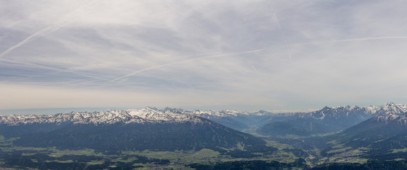 Beautiful view from the top of the mountain (Innsbruck city). Innsbruck, Tyrol, Austria