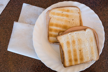 toast with ham and cheese
