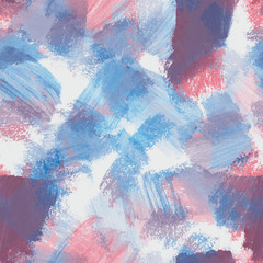 Seamless Pattern with Abstract Bruch Strokes. Acrylic Painted Background.