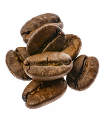 coffee beans in the detail close up