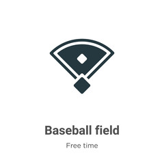 Baseball field glyph icon vector on white background. Flat vector baseball field icon symbol sign from modern free time collection for mobile concept and web apps design.
