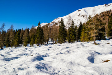 Snowy view at Calaita lake, Siror - Trentino Alto Adige