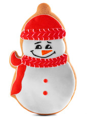 Homemade cookie. Cookie snowman. Merry Christmas and a Happy New Year.