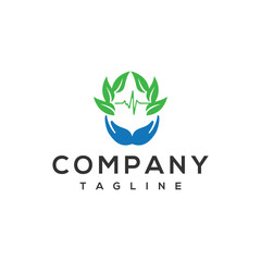 Fototapeta premium Leaf, flower, health icon logo is perfect for the business of fitness, meditation, health, nutrition