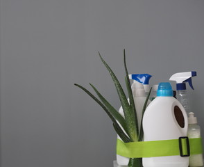 The concept of eco-friendly natural detergents. Detergents and cleaners in conjunction with the...