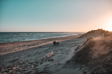 sunset on a deserted beach