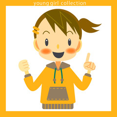 女の子　指差す