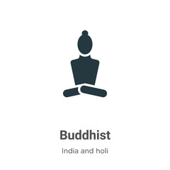 Buddhist glyph icon vector on white background. Flat vector buddhist icon symbol sign from modern india collection for mobile concept and web apps design.