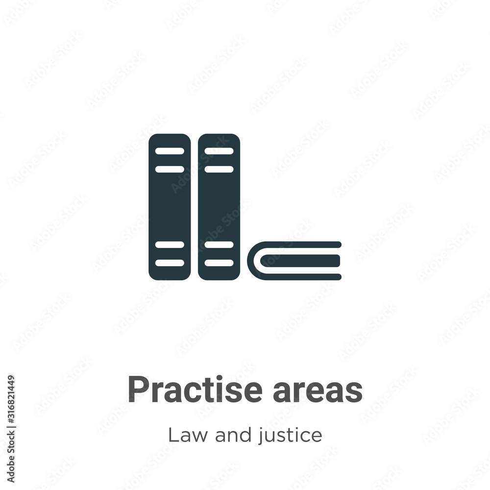 Poster practise areas glyph icon vector on white background. flat vector practise areas icon symbol sign fr