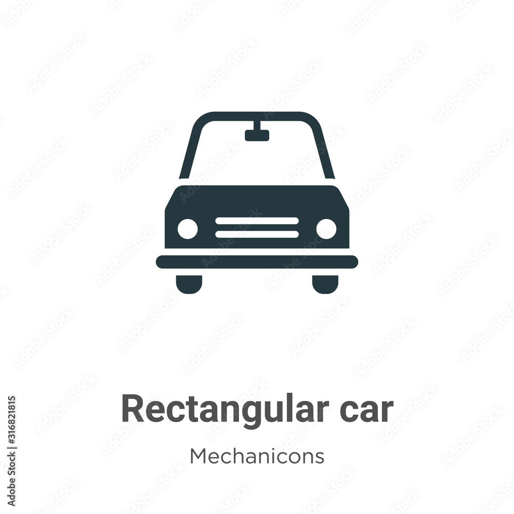 Poster rectangular car glyph icon vector on white background. flat vector rectangular car icon symbol sign 
