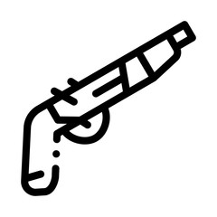 Gun Pistol Icon Vector. Outline Gun Pistol Sign. Isolated Contour Symbol Illustration