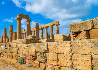 Fototapeta na wymiar Temple of Juno (Tempio di Giunone) Hera. Valle dei Templi (Valley of the Temples). Agrigento Sicily Italy.