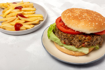 Homemade Vegan Lentil Burger