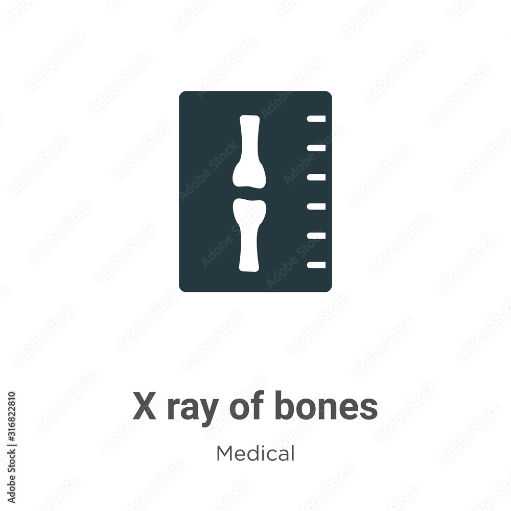 Poster x ray of bones glyph icon vector on white background. flat vector x ray of bones icon symbol sign fr