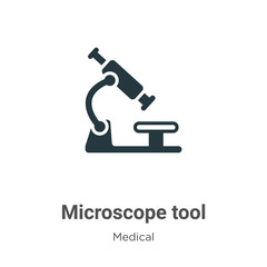 Microscope tool glyph icon vector on white background. Flat vector microscope tool icon symbol sign from modern medical collection for mobile concept and web apps design.