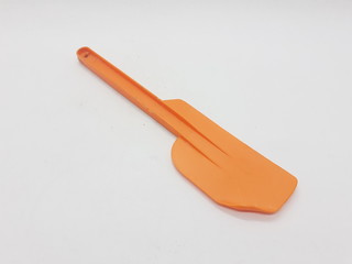 Beautiful Colorful Plastic Rubber Spoon Spatula in White Isolation Background