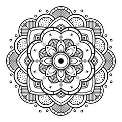 Ethnic Mandala Ornament. Arabic, Pakistan, Moroccan, Turkish, Indian, Spain motifs