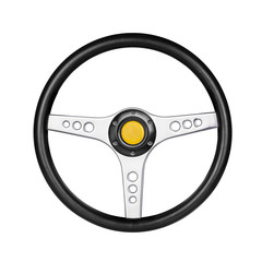 Sport steering wheel, isolated