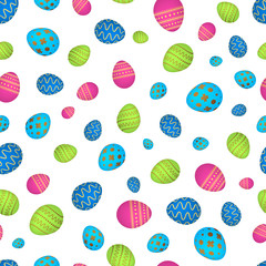 Seamless pattern with colorful Easter eggs