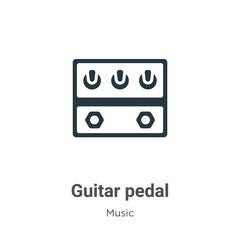 Obraz premium Guitar pedal glyph icon vector on white background. Flat vector guitar pedal icon symbol sign from modern music collection for mobile concept and web apps design.