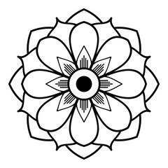 Mandala seamless pattern black and white. Islam, Arabic, Pakistan, Moroccan, Turkish, Indian, Spain motifs. Vector illustration EPS 10