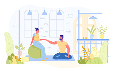 Husband and Pregnant Wife Exercising Outdoor.