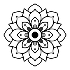 Mandala seamless pattern black and white. Islam, Arabic, Pakistan, Moroccan, Turkish, Indian, Spain motifs. Vector illustration EPS 10