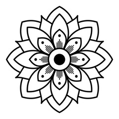 Mandala seamless pattern black and white. Islam, Arabic, Pakistan, Moroccan, Turkish, Indian, Spain motifs. Vector illustration EPS 10