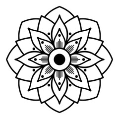 Mandala seamless pattern black and white. Islam, Arabic, Pakistan, Moroccan, Turkish, Indian, Spain motifs. Vector illustration EPS 10